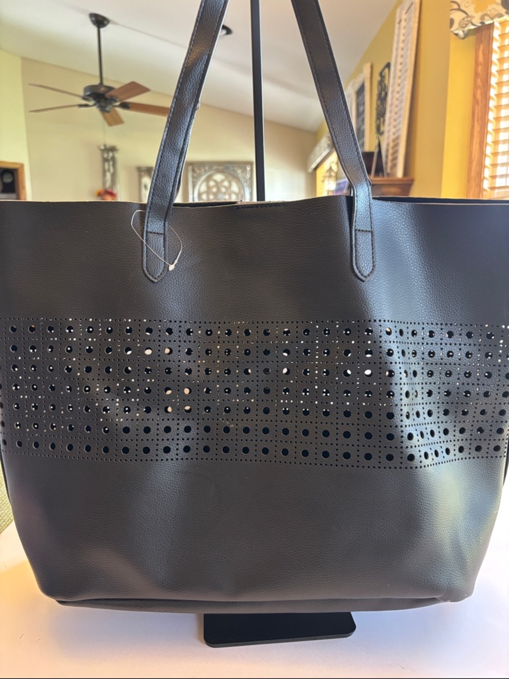 Black Laser CutTote Bag NWOT